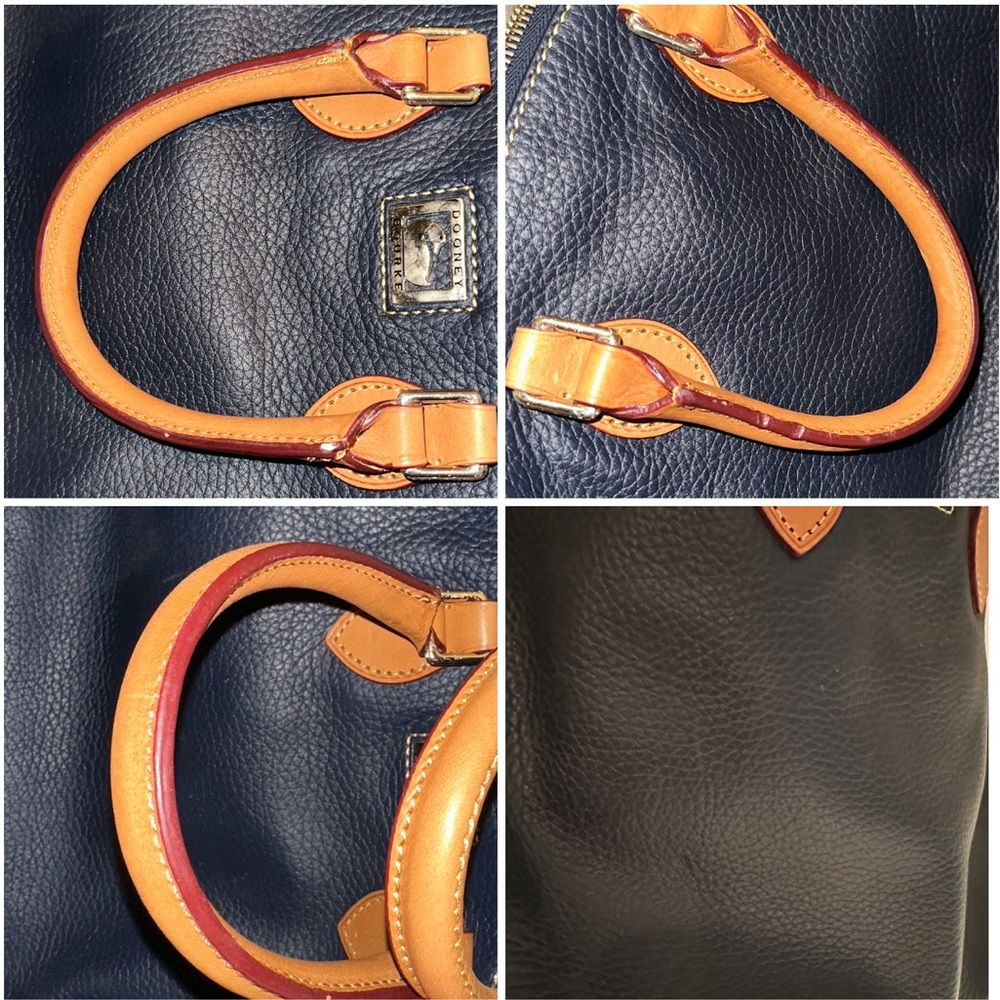 Dooney & Bourke Pebbled Leather Dillen Satchel in Navy - Picture 15 of 16